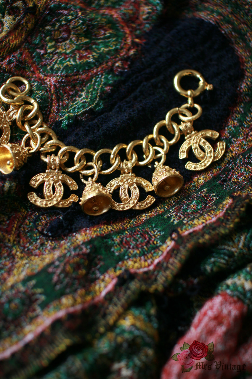 Vintage Chanel Logo Charm Bracelet