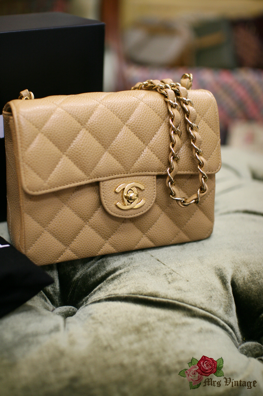 Chanel Mini Beige Caviar