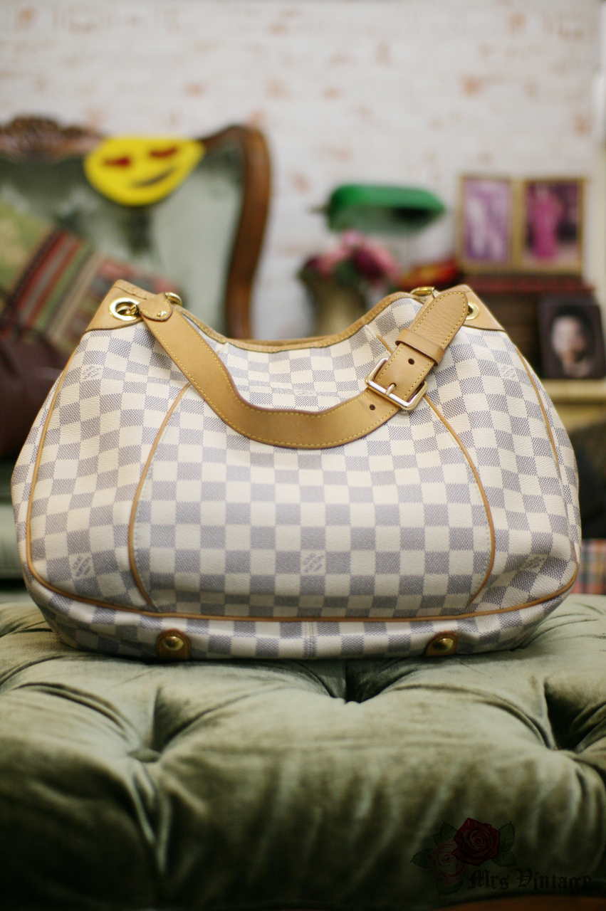 LOUIS VUITTON GALLIERA PM White Damier Azur Canvas Shoulder Hand Bag Pre  owned Cloth ref.674127 - Joli Closet