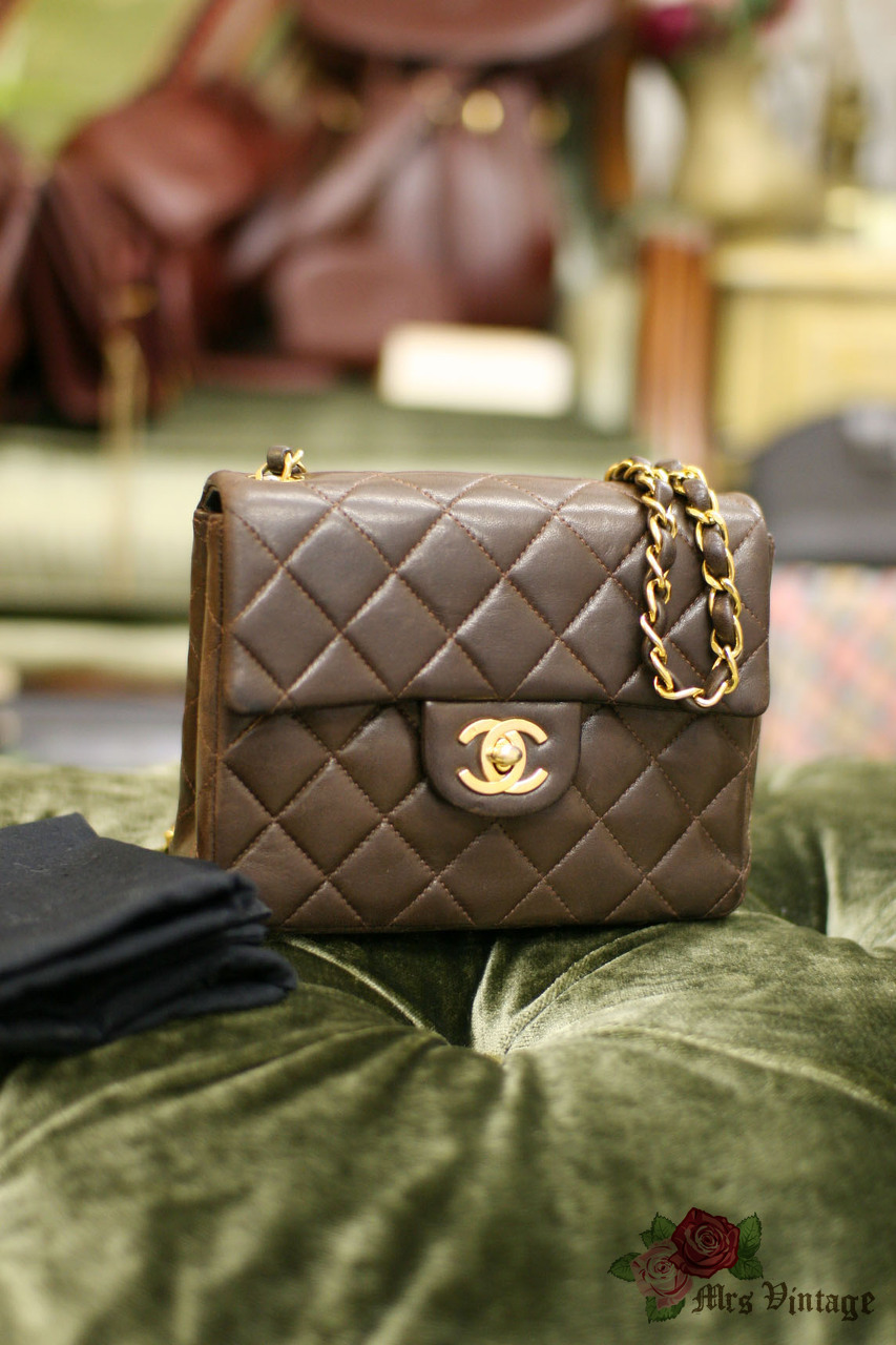 Chanel Mini Dark Brown Quilted Lambskin Classic