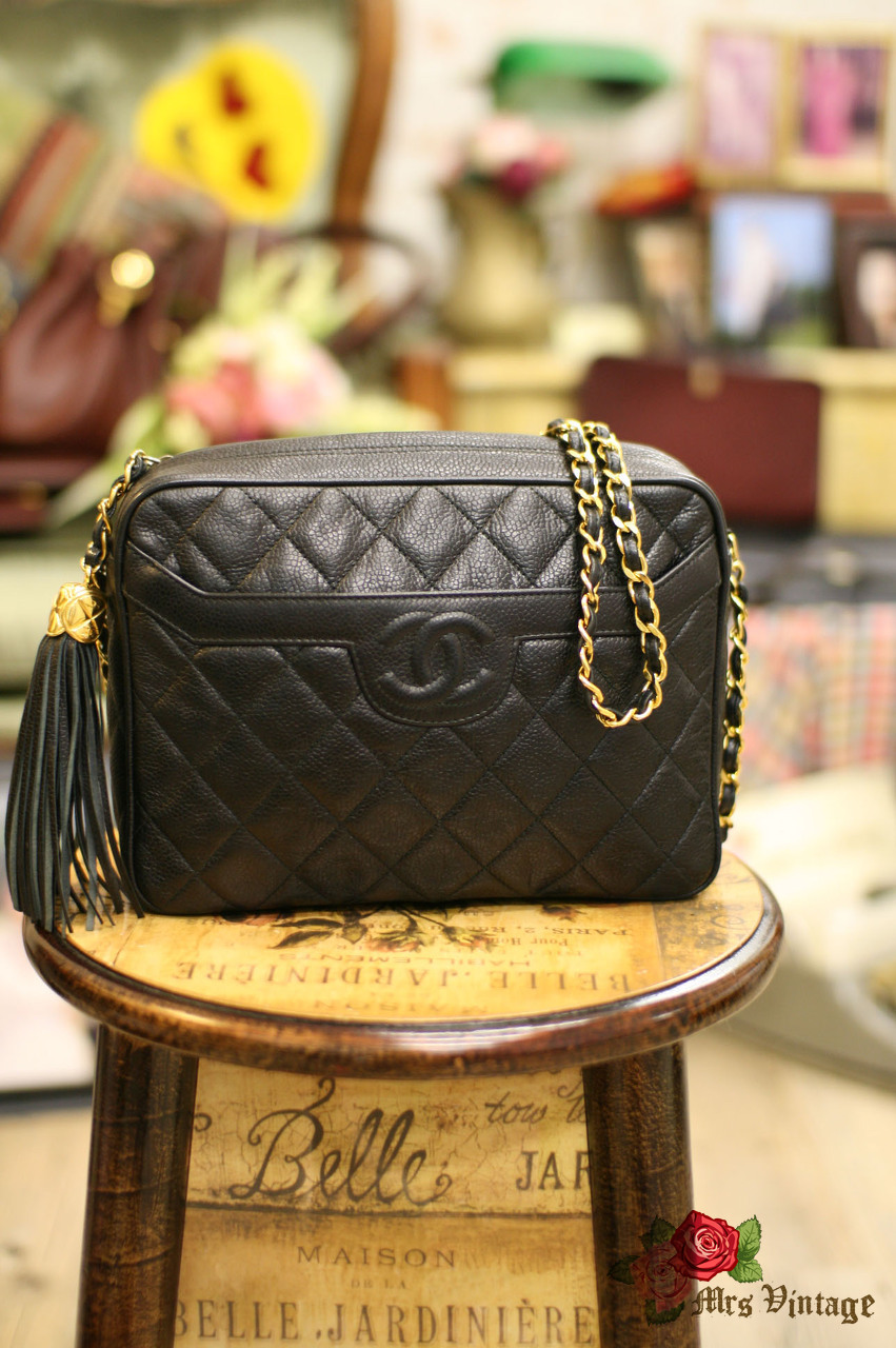 Chanel Caviar Leather Vanity Case Bag With Leather Strap #005