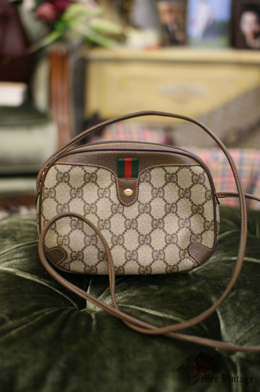 Gucci, Bags, Vintage Gucci Vinyl Monogram Shoulder Bag