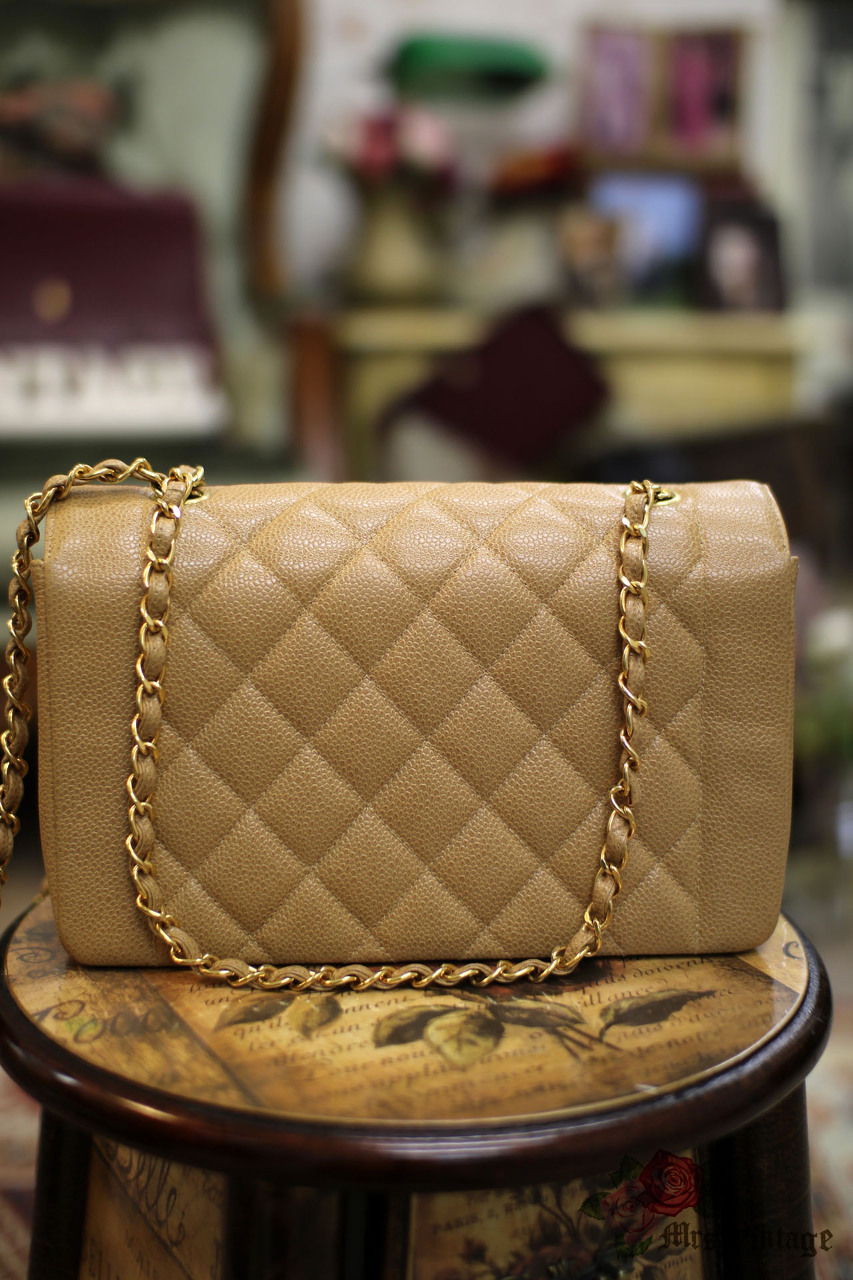 rare* Chanel Beige Vintage Caviar Small Diana Classic Flap Bag 24k GH – Boutique  Patina