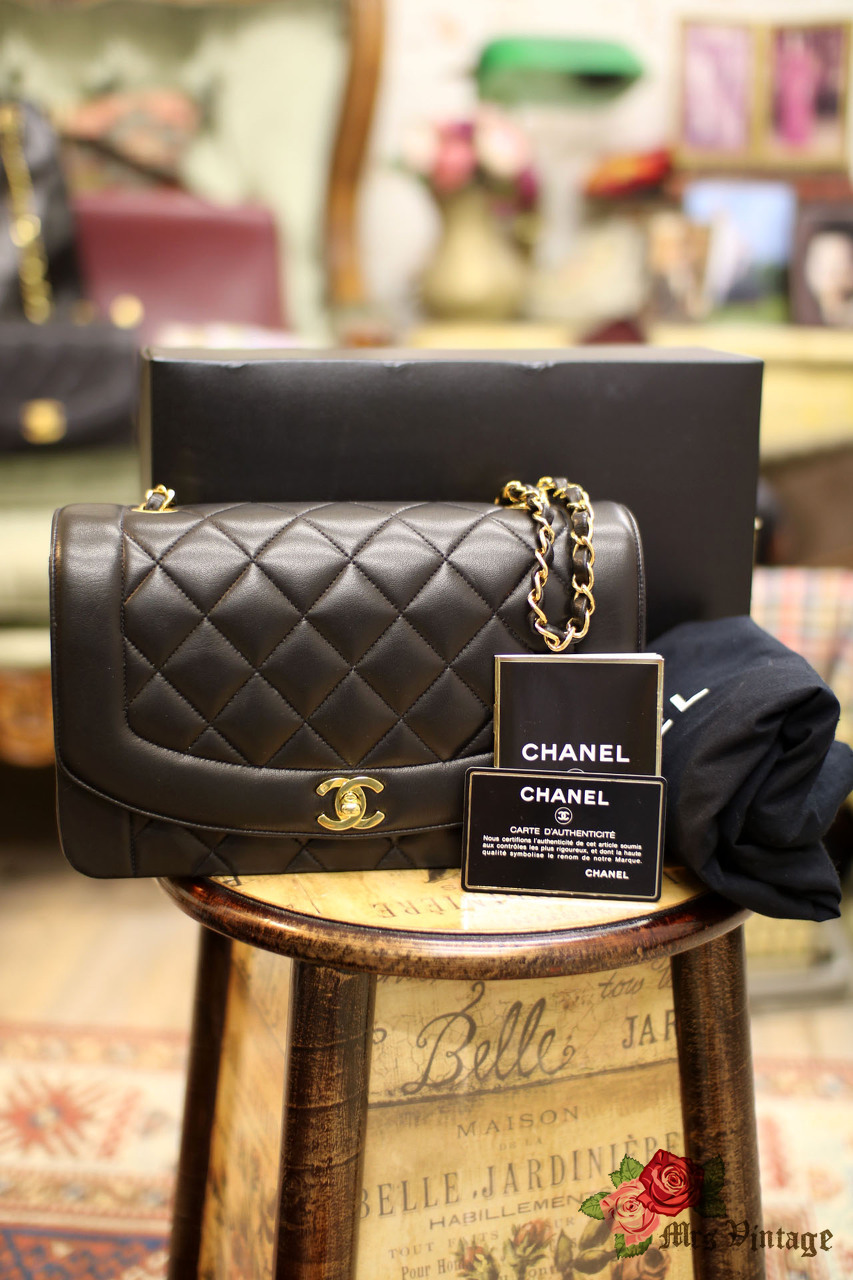 Chanel Vintage Black Quilted Lambskin Leather Classic Double Flap