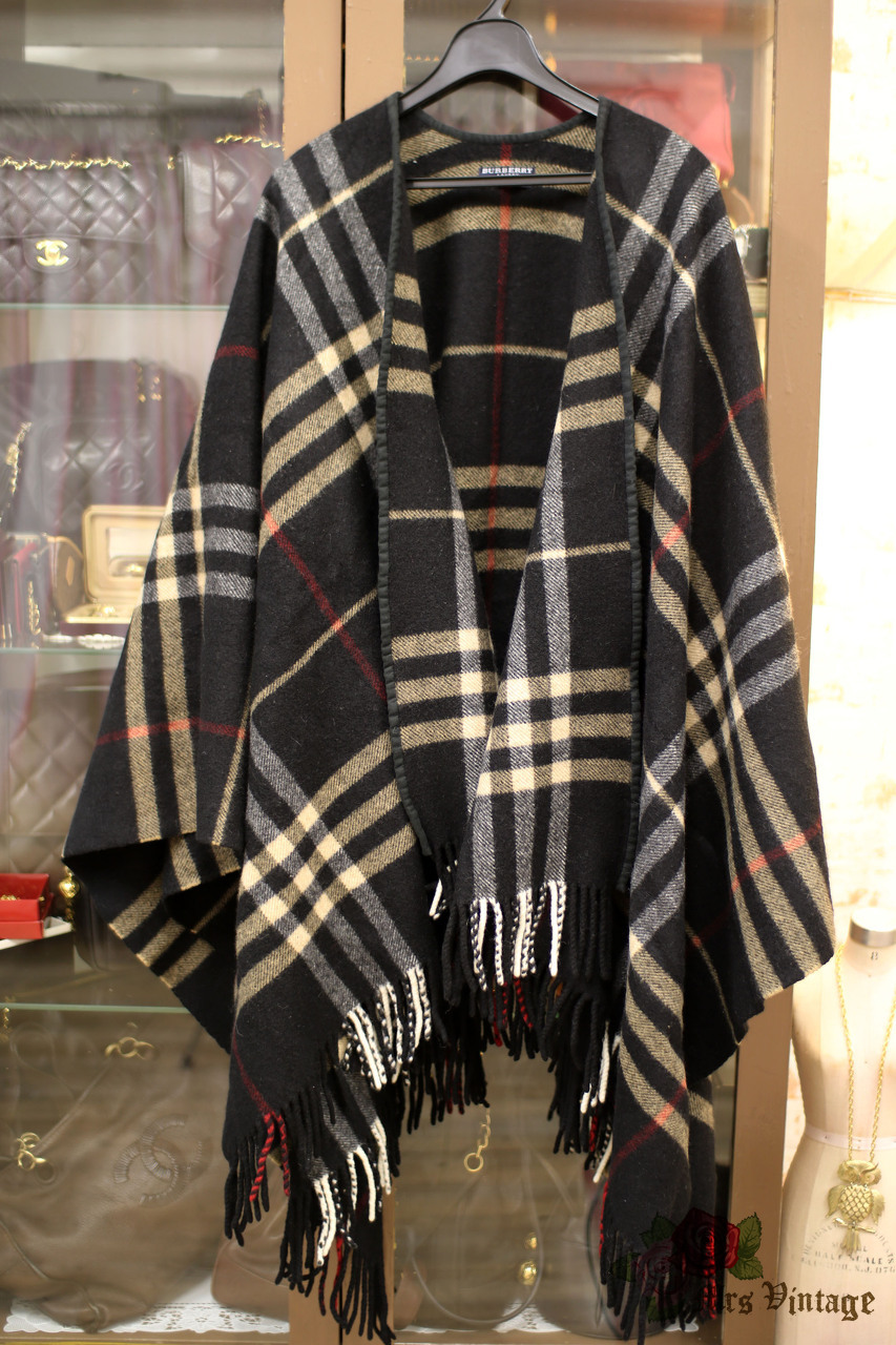 burberry black poncho