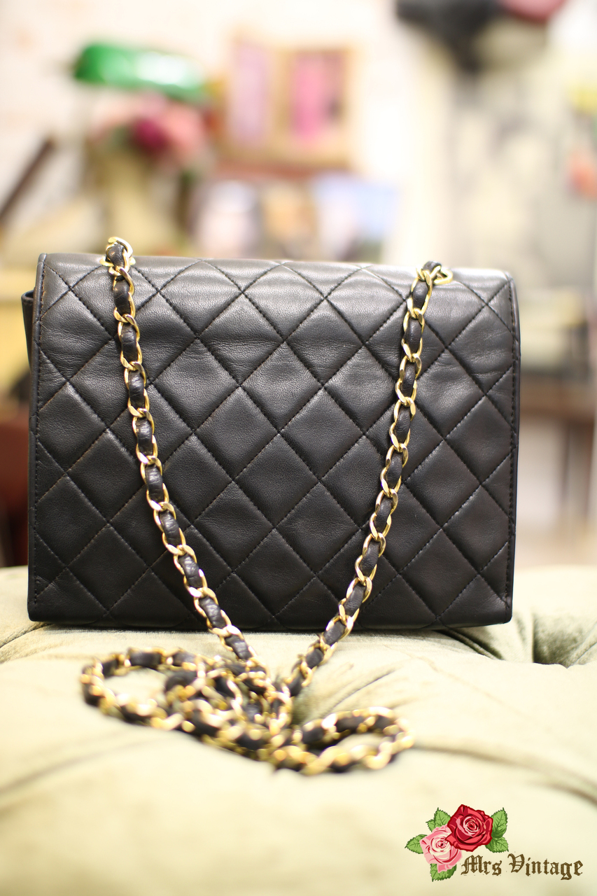 Chanel Vintage Black Lambskin XL Jumbo Shopping Tote Bag