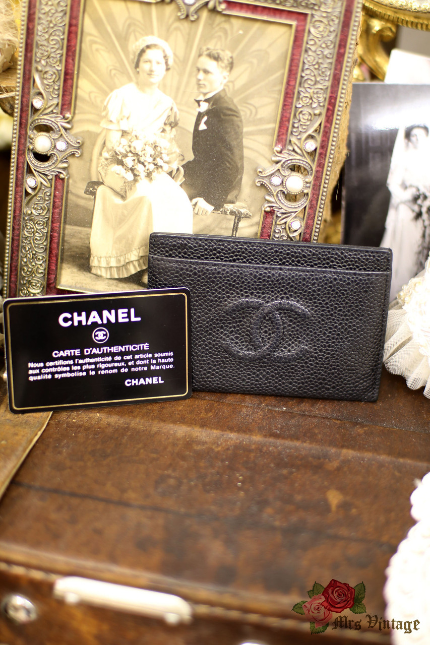 Chanel Pre Owned Black Caviar Leather Small Wallet - Mrs Vintage - Selling  Vintage Wedding Lace Dress / Gowns & Accessories from 1920s – 1990s. And many  One of a kind Treasures
