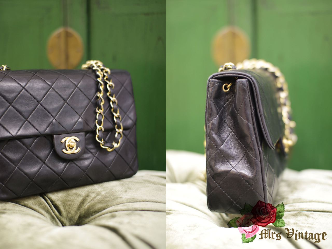 vintage chanel classic flap bag black