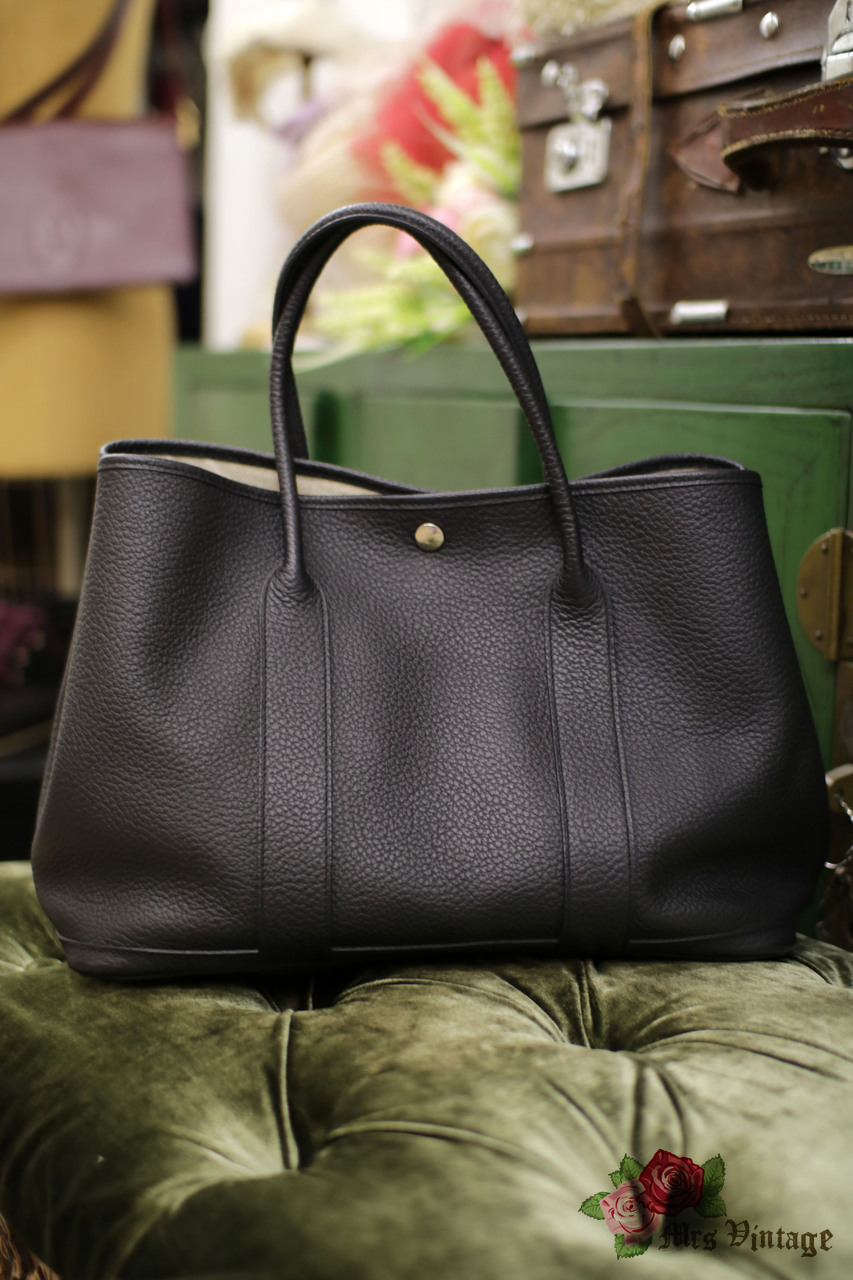 Garden party leather tote Hermès Black in Leather - 30354096