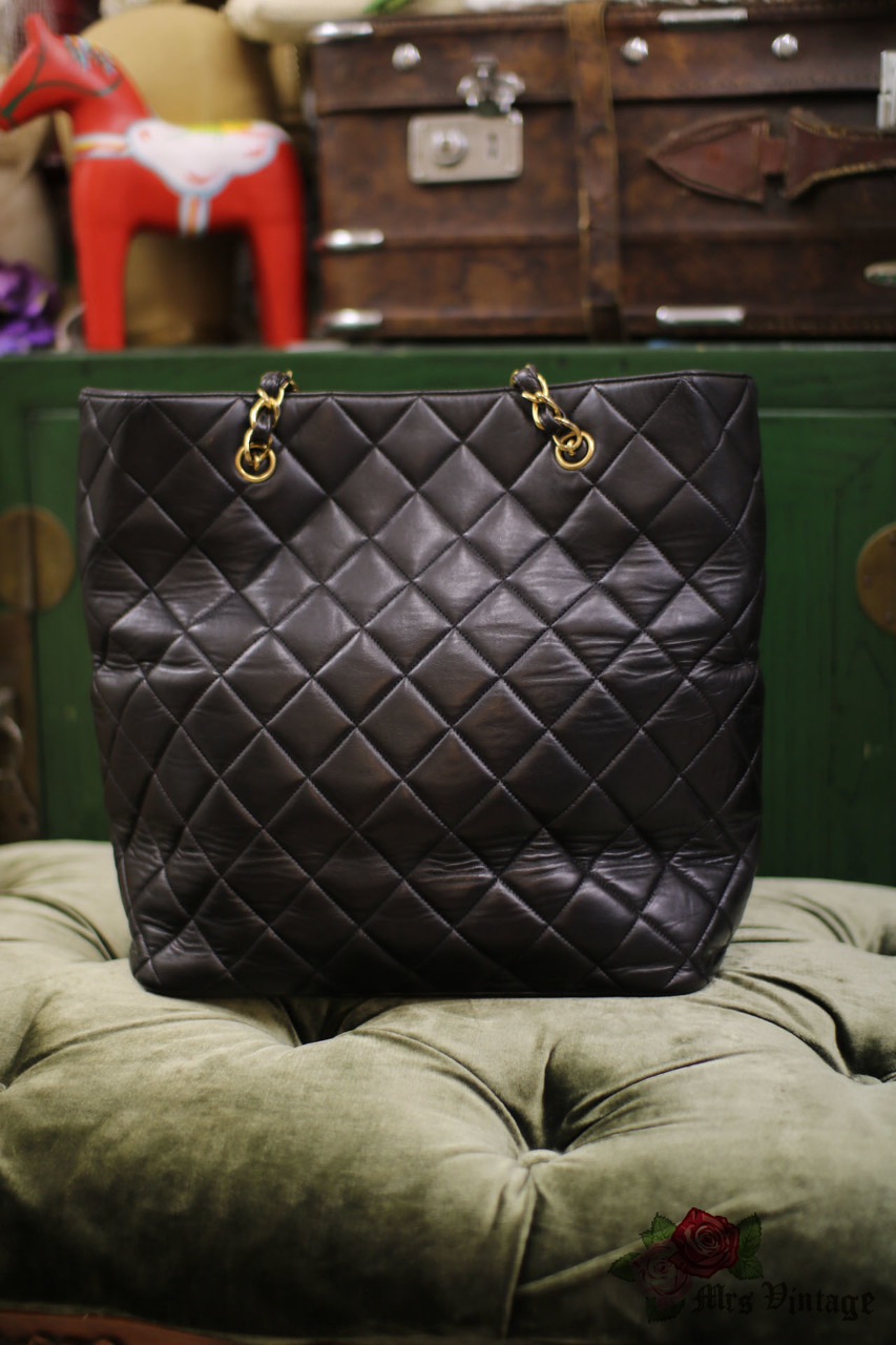 Vintage Chanel Tote Bag with Giant Logo - Mrs Vintage - Selling