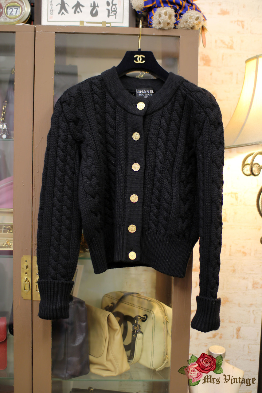 chanel black cardigan