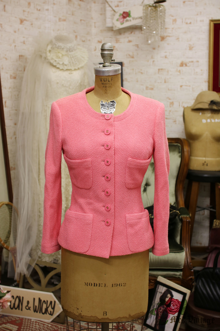 Vintage Chanel Pink Tweed Jacket FR34 1995 - Mrs Vintage - Selling Vintage  Wedding Lace Dress / Gowns & Accessories from 1920s – 1990s. And many One  of a kind Treasures such