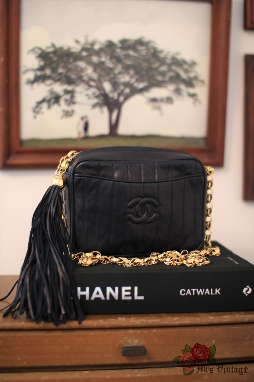 Vintage Chanel Vertical Quilted Camera Bag Shoulder Bag by Chanel