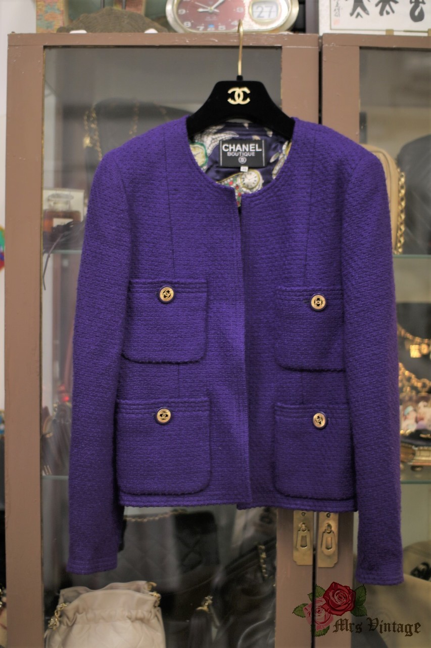 Chanel Purple Tweed Jacket – hk-vintage