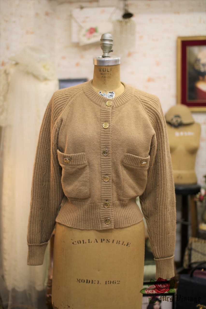 1978-1983 Chanel Creations Camel Color Knit Sweater Cardigan – Shrimpton  Couture