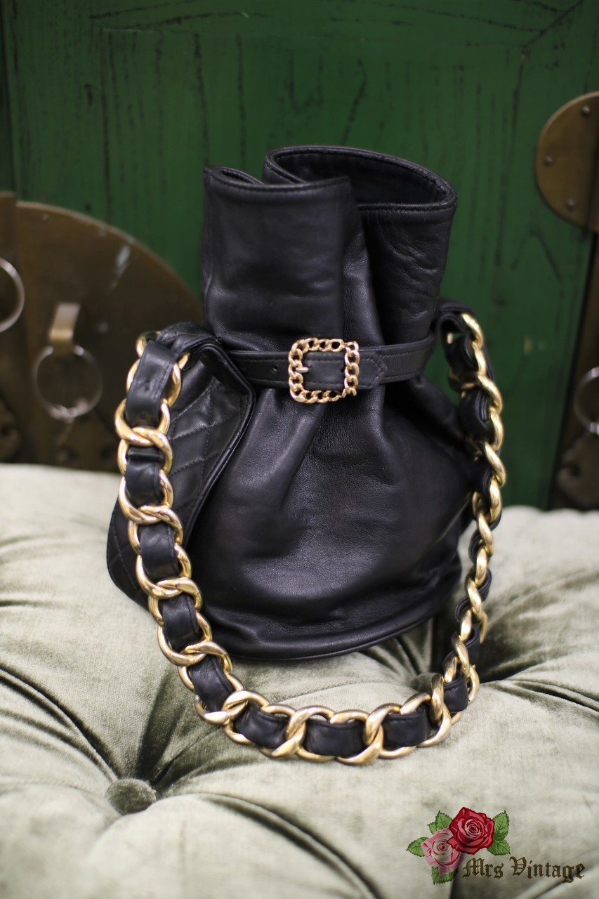 Rare Chanel Vintage Black XXL Classic Flap Clutch Bag 24k GHW