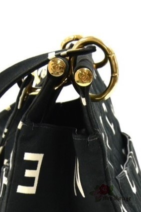 Chanel Vintage Black Quilted Caviar Tall Turn Lock Open Top Tote