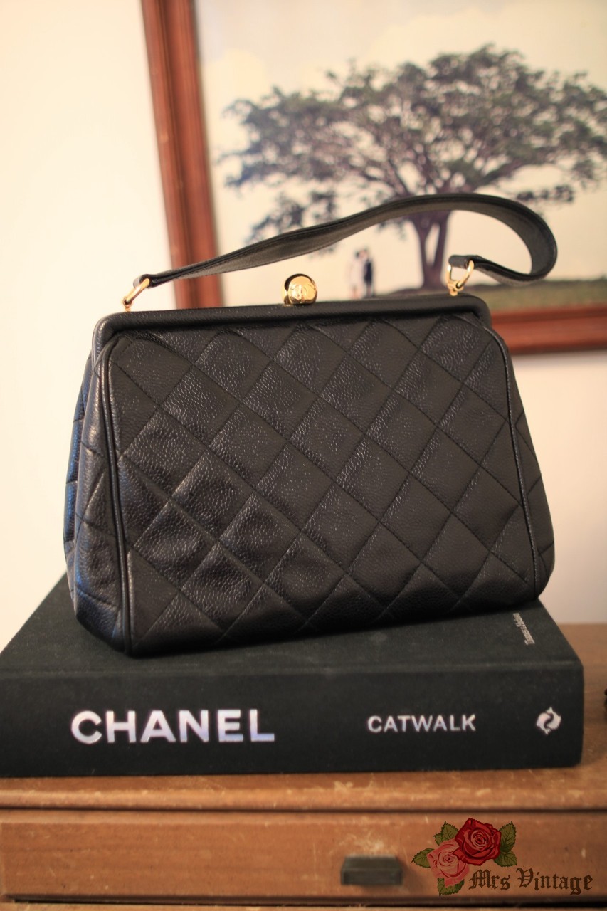 Vintage Chanel Caviar Quilted Handle Bag 1997 - Mrs Vintage