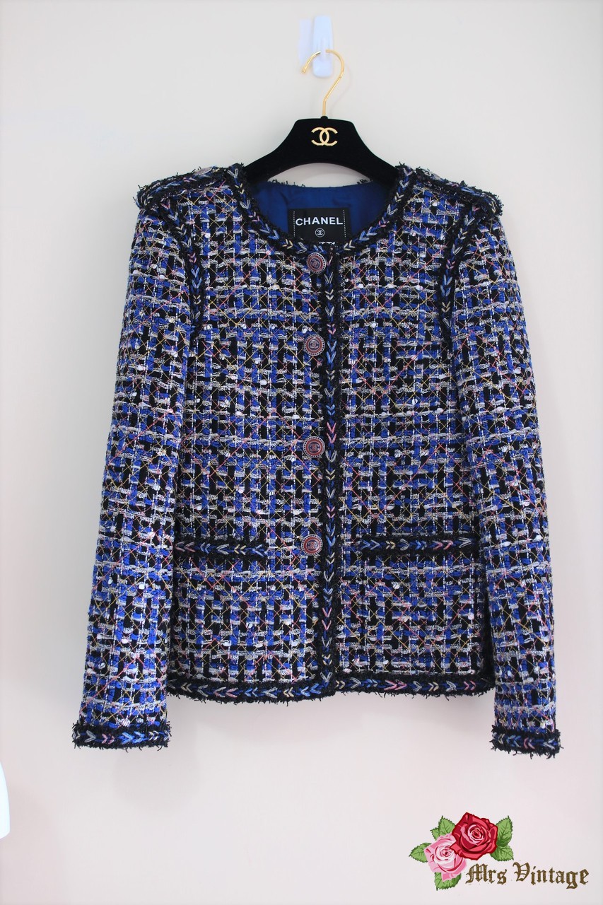 Pre Owned Chanel Multi Tweed Jacket FR34 2016 Like New - Mrs Vintage - Selling  Vintage Wedding Lace Dress / Gowns & Accessories from 1920s – 1990s. And many  One of a