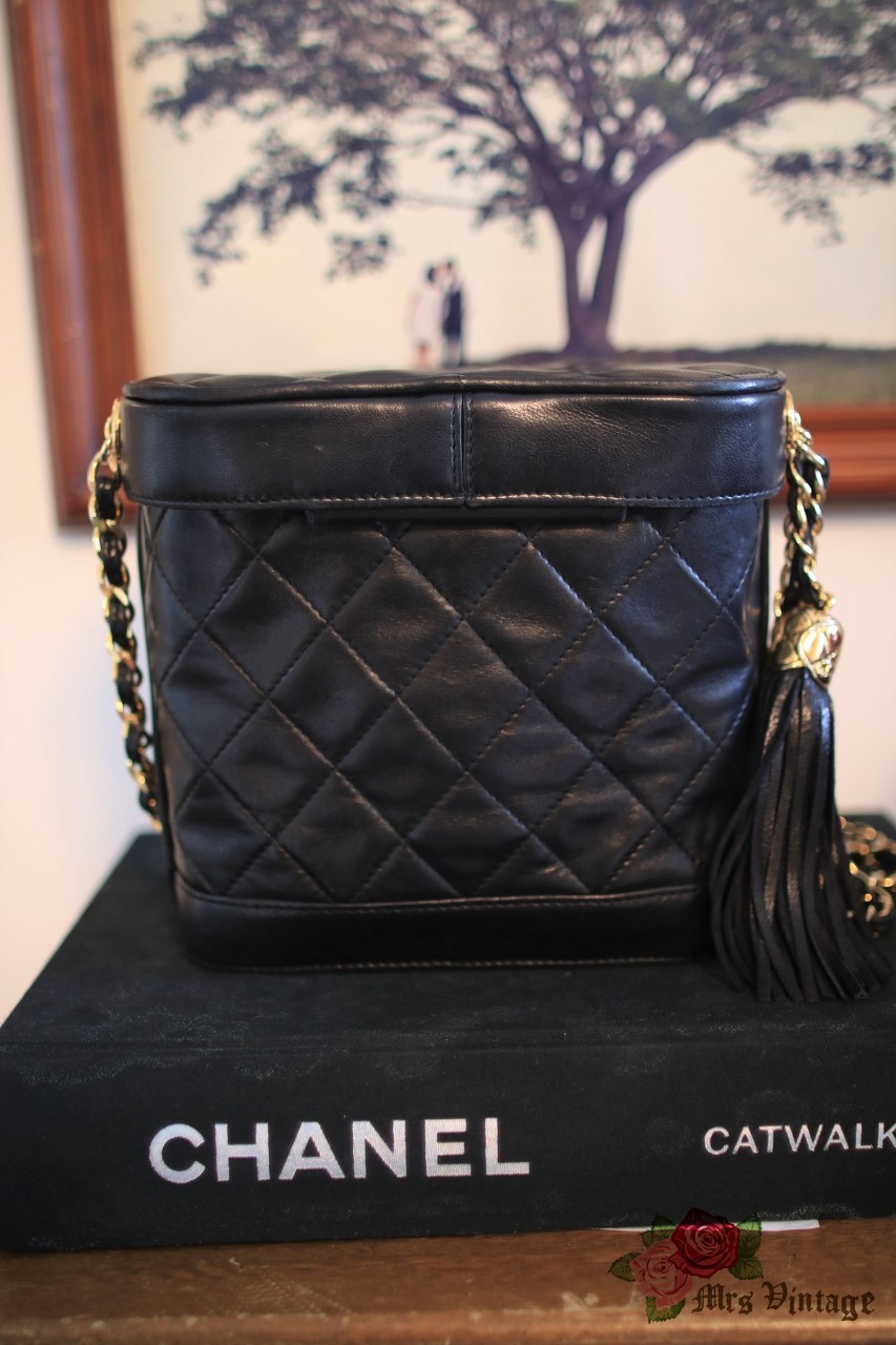 Vintage Chanel Black Quilted Leather Shoulder Fringe Bag 1990 - Mrs Vintage  - Selling Vintage Wedding Lace Dress / Gowns & Accessories from 1920s –  1990s. And many One of a kind
