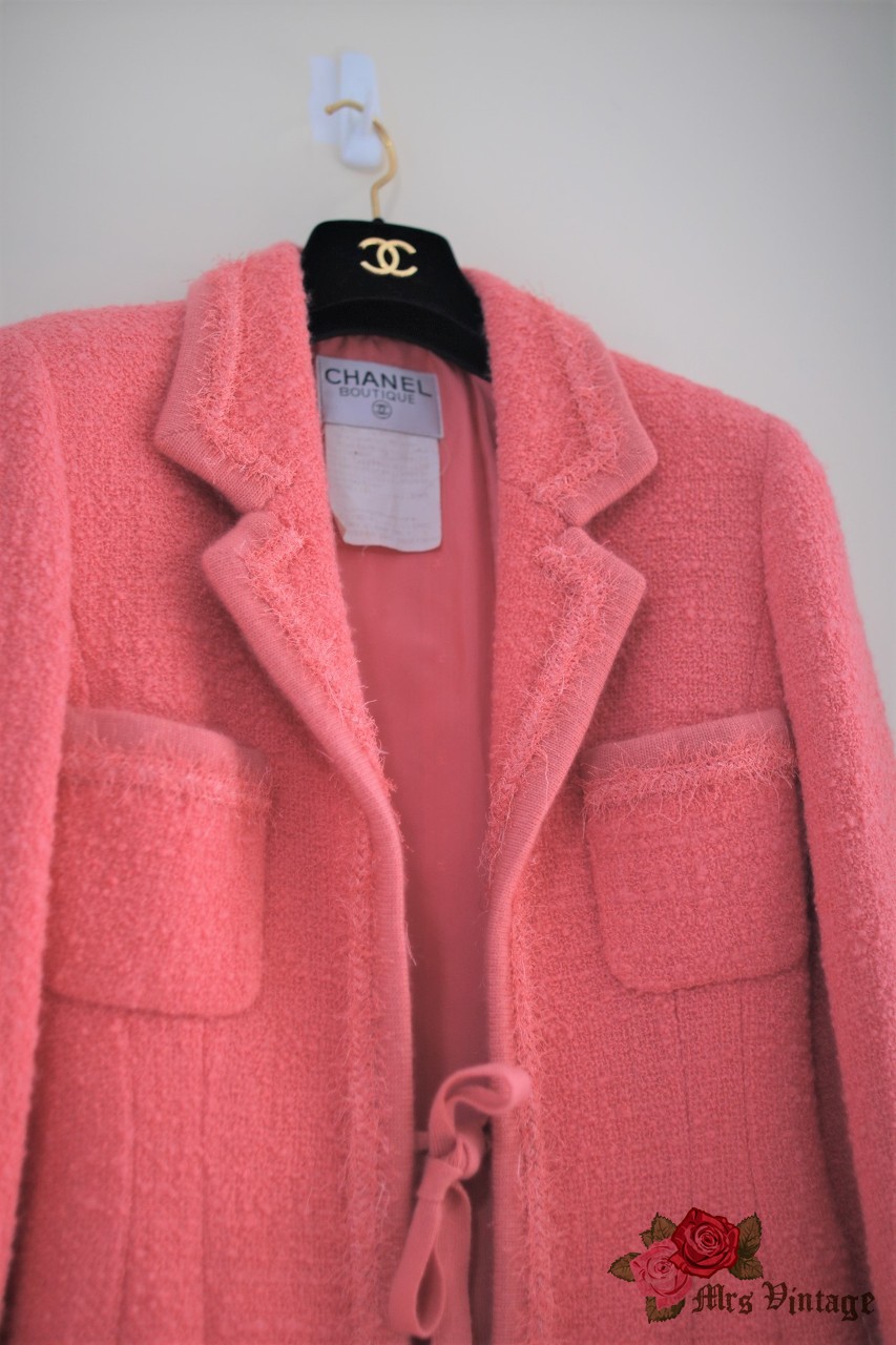 Vintage Chanel Pink Tweed Jacket FR38 1994 - Mrs Vintage - Selling