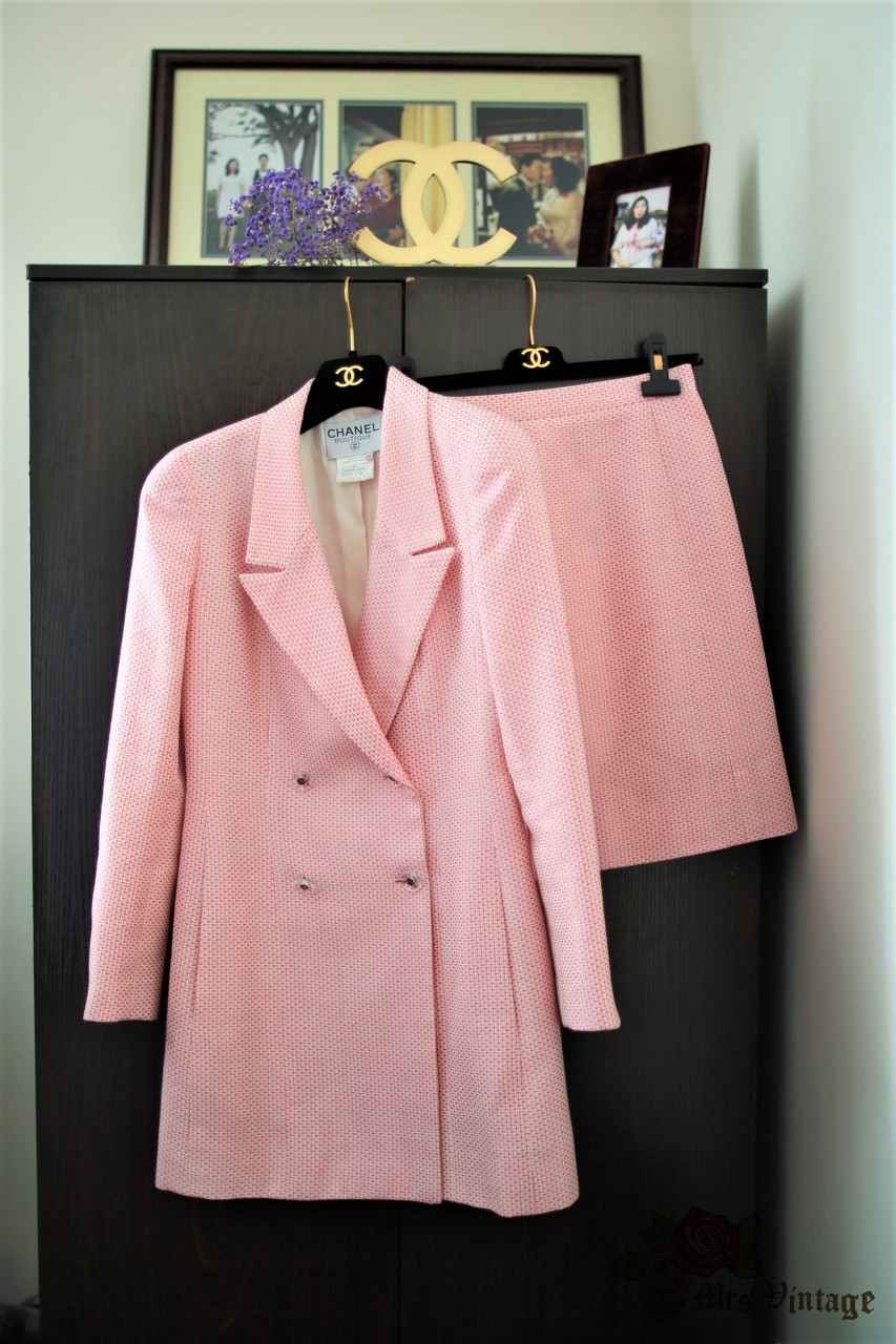 Tweed suit jacket Chanel Pink size 38 FR in Tweed - 28826869