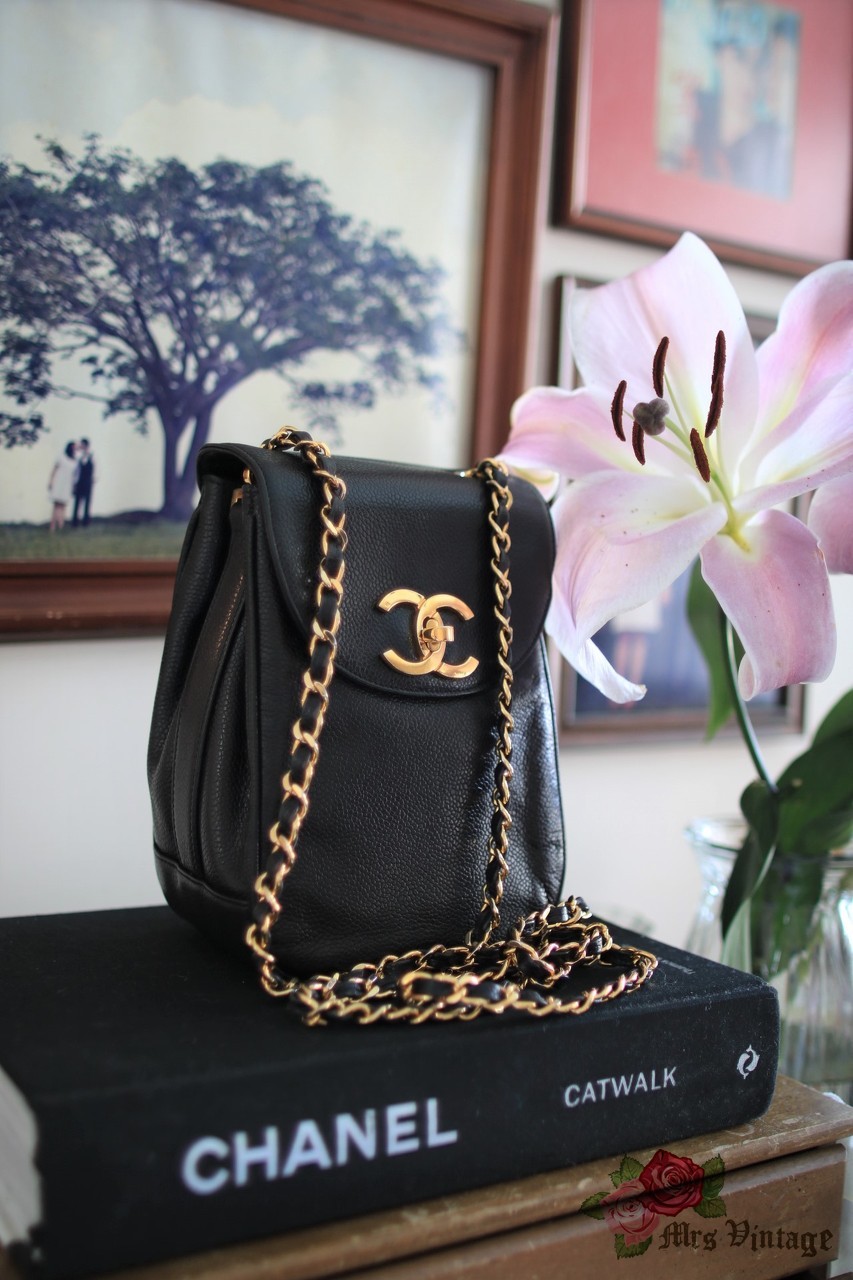 Vintage Chanel Large Black Caviar Shoulder Bag Great For Travel - Mrs  Vintage - Selling Vintage Wedding Lace Dress / Gowns & Accessories from  1920s – 1990s. And many One of a