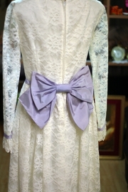 1950s Lavender Lace Wedding Dress Sz M/L