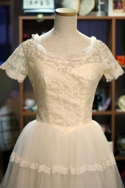 1950s Wedding Tulle Princess Dress S/M