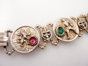 Vintage Golden Charms Bejewled Link Bracelet