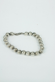Vintage Sterling Beaded Ball and Chain Bracelet
