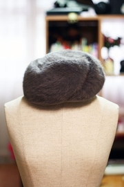 Vintage 1960s Rabbit hair hat Grey fur