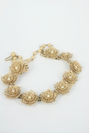 Vintage 1950's Enamel Flower with Rhinestones Necklace