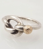Vintage Tie the Knot 18k accent Sterling Ring Sz 6.75