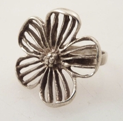 Vintage Sterling Wildflower Ring Sz 7.25