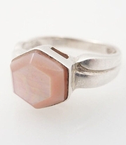 Vintage Sterling Rosey Disposition Shell Ring Size 7
