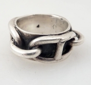 Vintage Sterling Ninja Chain Ring Sz 6.75