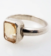 Vintage Sterling Citrine Ring-Size 7.5