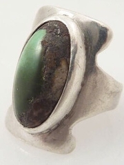 Vintage Rough Turquoise and Sterling Ring Sz 5.25