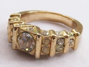 Vintage Faux Diamond Cocktail Ring-Sz 8.5