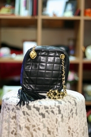 Authentic CHANEL Vintage Black Quilted Lambskin Should