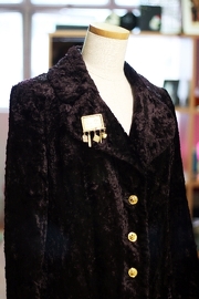 Vintage Purple Faux Fur Coat Jacket Elegant Size S/M