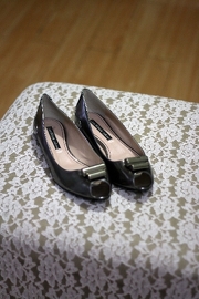 ZARA Silver Open Toe Flats Size 41 (100% New)