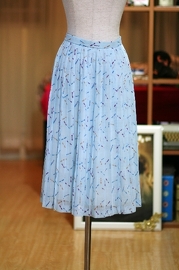 Vintage 80s Japanese Pleated Baby Blue Skirt