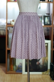 Vintage 80s Japanese Light Purple Polka dots Midi Skirt