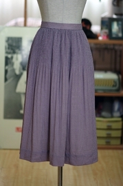 Vintage 80s Japanese Light Purple Polka dots Midi Skirt (SizeM/L