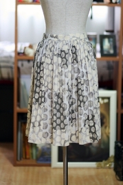Vintage 80s Japanese Beige Polka dots Midi Skirt (Size M)