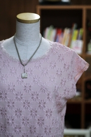 Vintage 1980s Pink Lace Cotton Floral Top