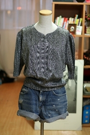 Vintage 1980s Silver Top L / XL