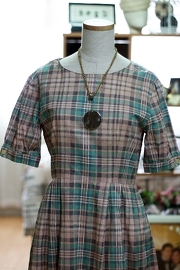 Vintage Pastel Checkers Dress Size S/M